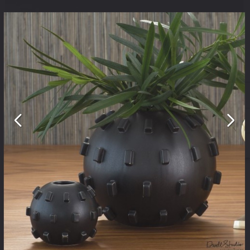 Thielo Matte Black Vase Ceramic Art Spheres set of 2. 

By Global Views